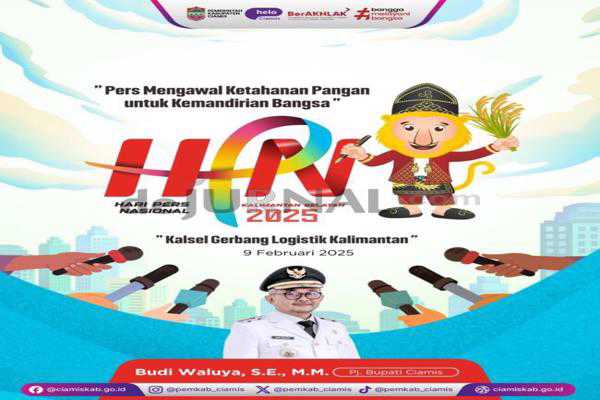 PJ. Bupati Ciamis, Budi Waluya, S.E.,M.M. mengucapkan selamat Hari Pers Nasional 2025.